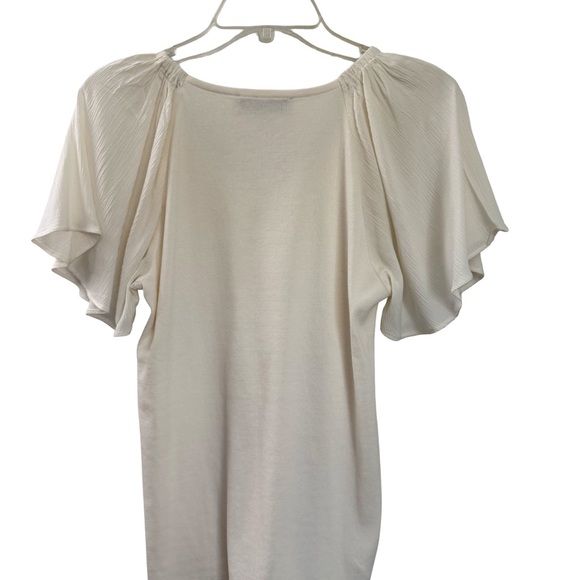 LOFT Ivory Short Sleeve Blouse - Picture 2 of 7